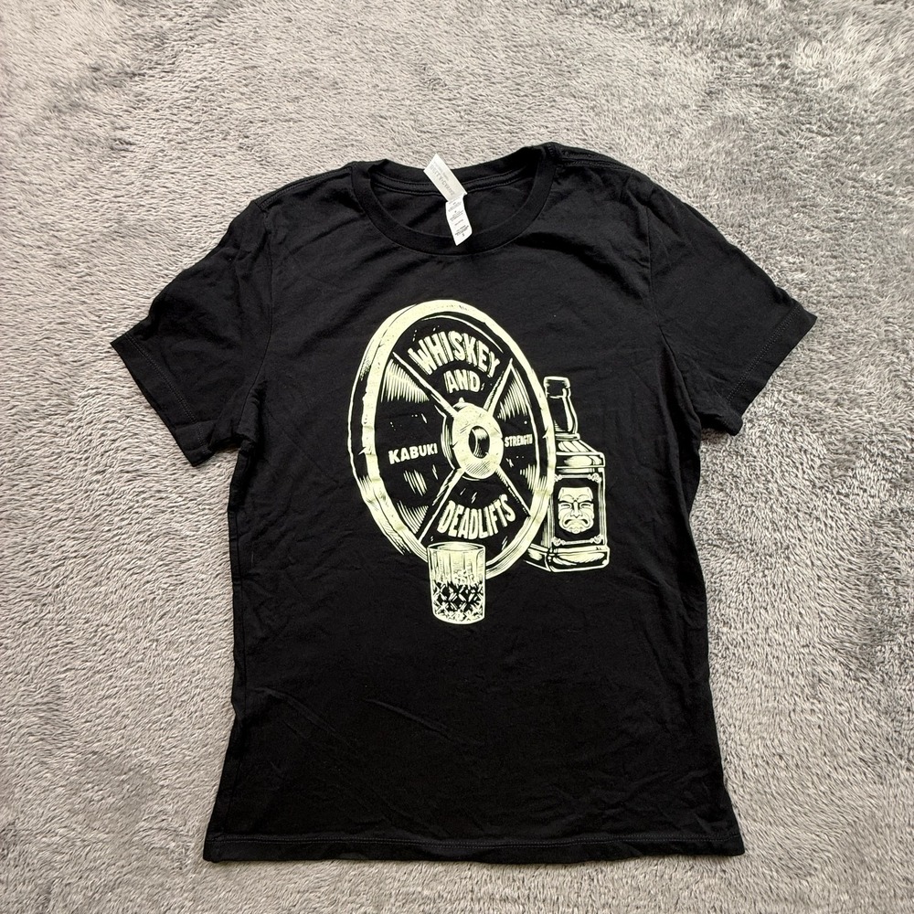 Kabuki Strength Whiskey And Deadlifts Shirt Womens Gym Lifting Barbell Tee S